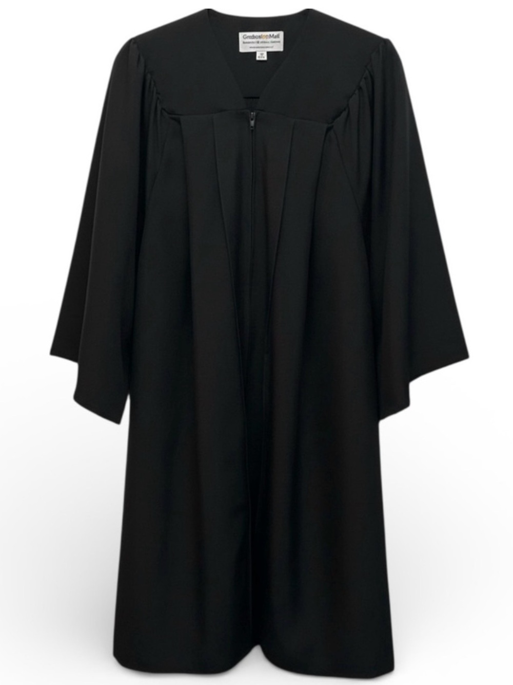GraduationMall Black Graduation Gown Size 39 Fits 4’6”-4’8” Zip Front